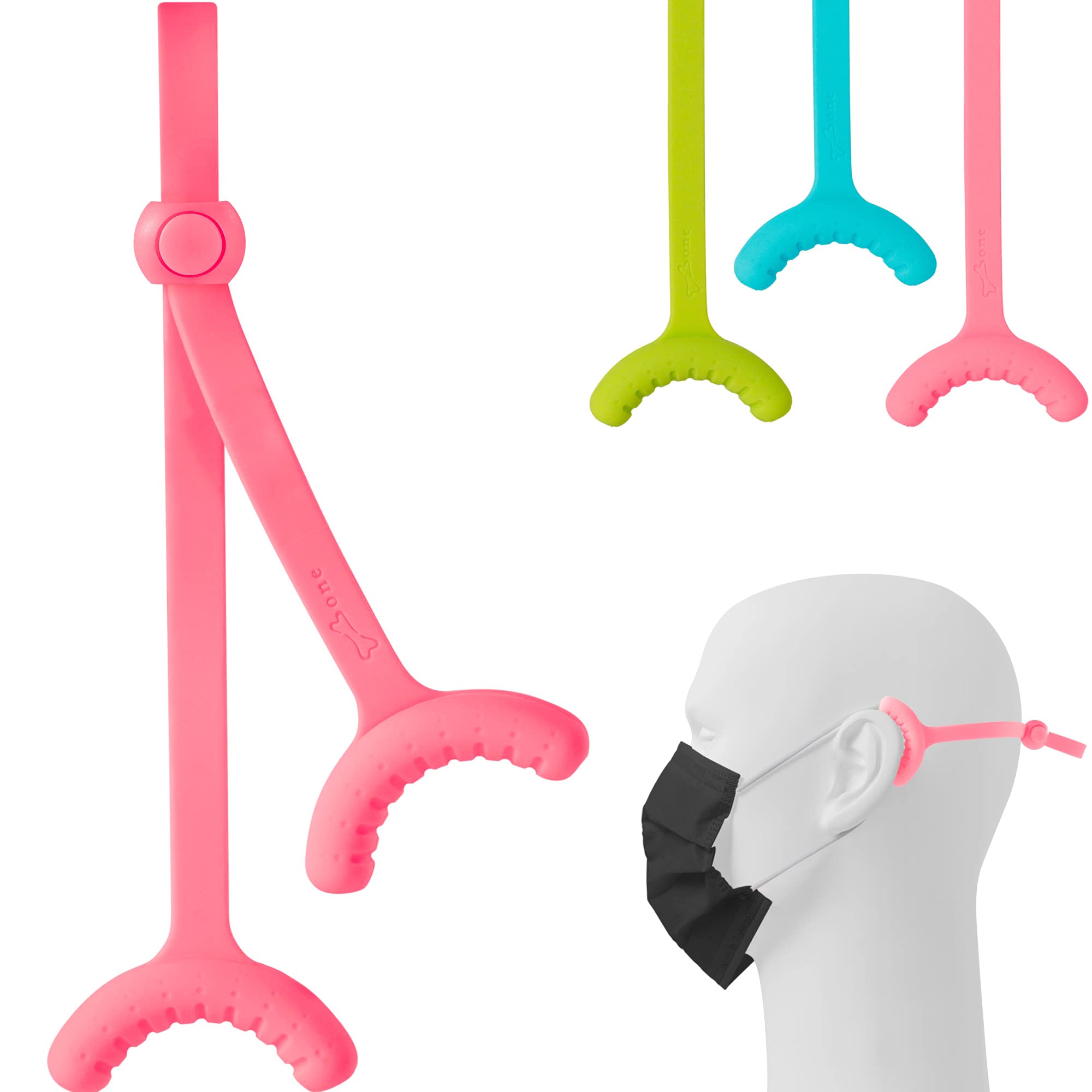 BONE Mask Tie (3 Packs), Adjustable Silicone Ear Saver &amp; Face Mask Holder