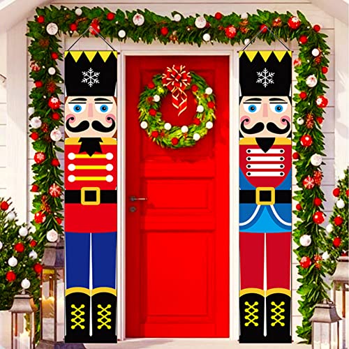Lebensgroßer Nussknacker 23 2 Stück Weihnachts Nussknacker Banner Dekoration für Haustür,...