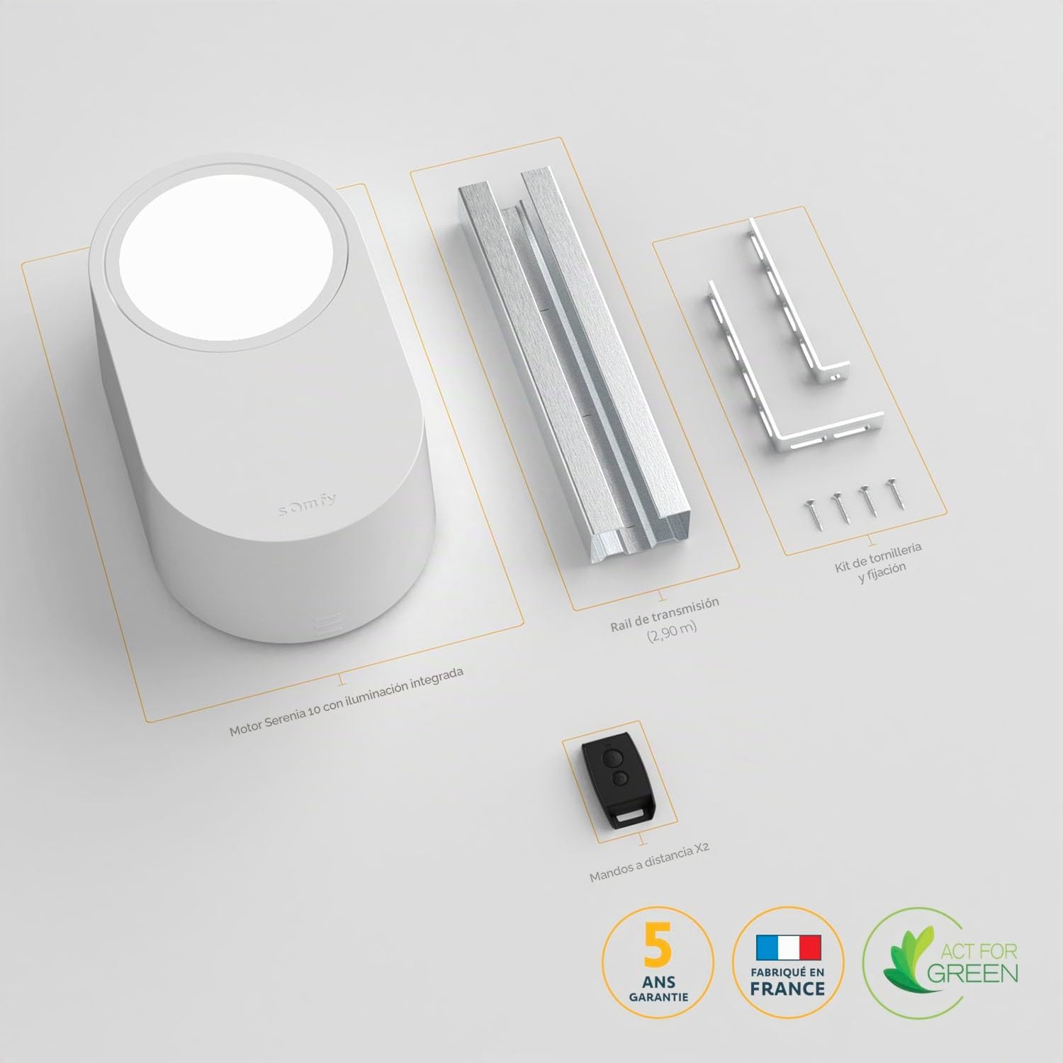 Somfy 1246360 - Serenia 700 io - Motorización para Puerta de Garaje, Blanco