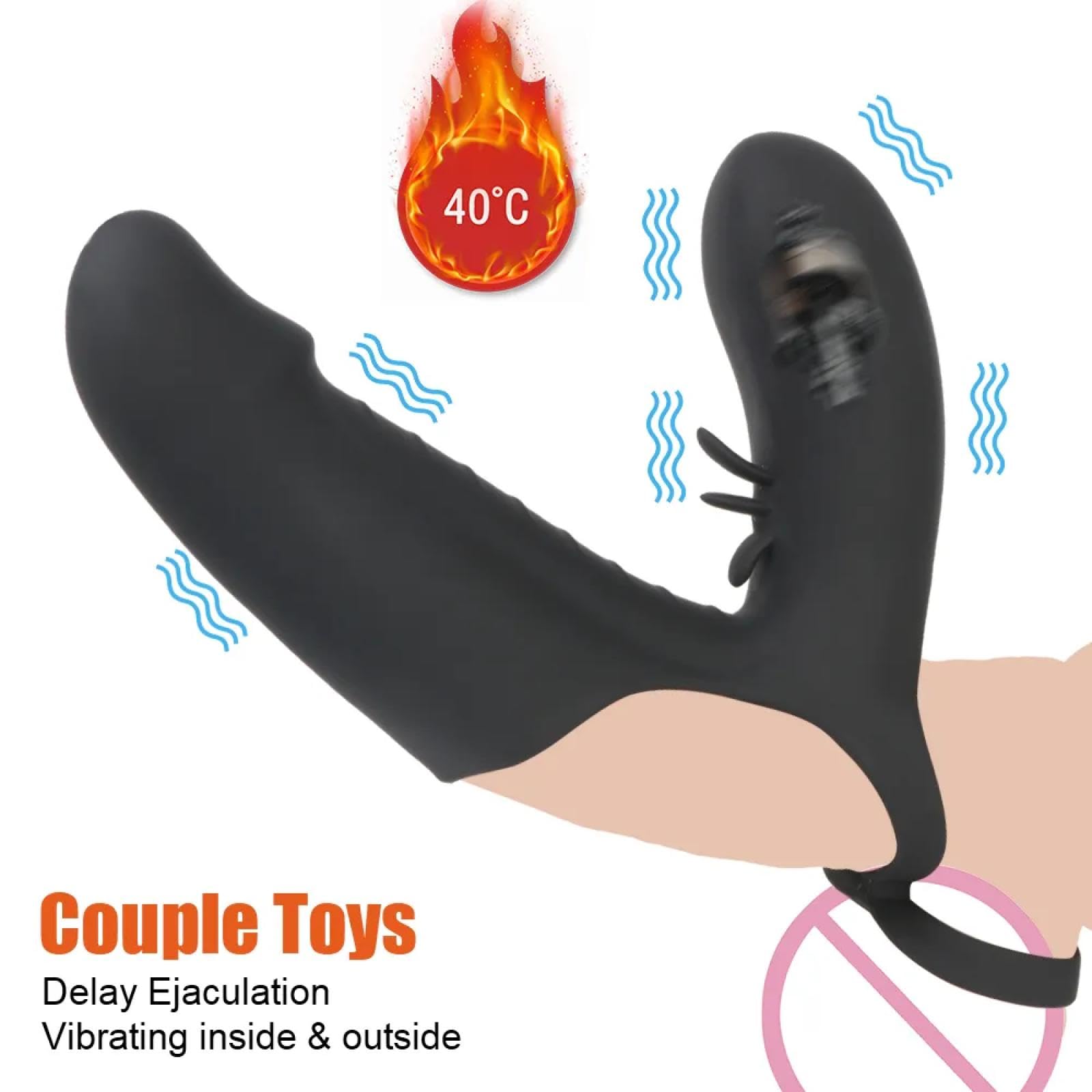 Anello di bloccaggio Strap on vibratori riscaldati per pene Per coppie uomini anello per il pene donne dildo masturbatore spina anale giocattoli erotici del sesso