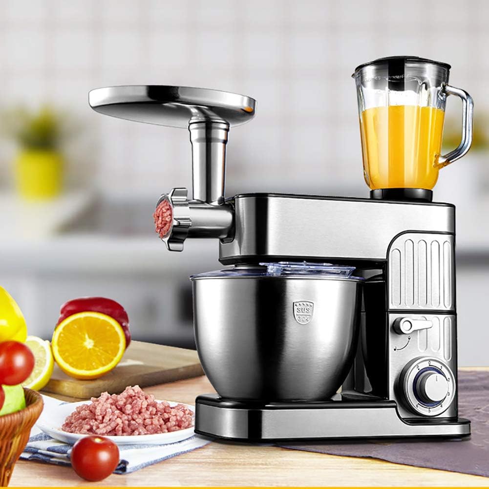 3-in-1 Stand Mixer 6.6 Qt Multifunctional Electric Kitchen Mixer with 5 Accessories for Most Home Cooks