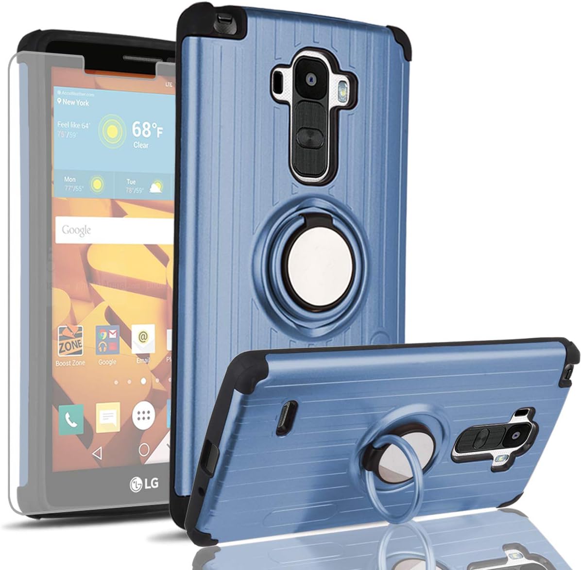 A50 Case Galaxy A50 Case Samsung A50 Cases with HD Screen Protector,AYMECL Armor Grade Cases with Rotating Holder Kickstand Non-Slip Hybrid Rugged Case for Samsung Galaxy A50/A50S/A30S (Blue)