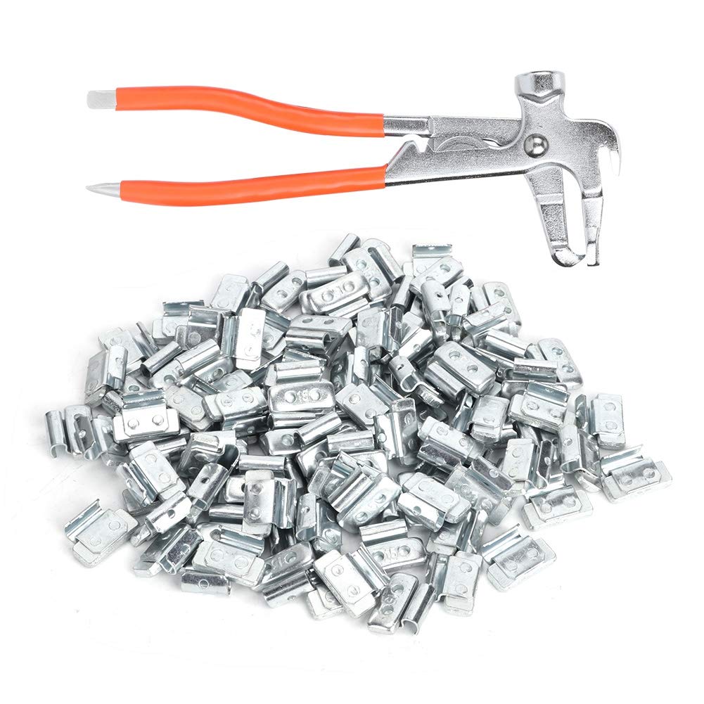 CHICIRIS 15g Obciążniki do kół w Stylu P Klipsowe Ciężarki do Wyważania ze Stopu Aluminium 100 Sztuk ze Szczypcami Wyważania 24 Cm kół Stalowych 17 Cali Samochody Osobowe Lekkie Ciężarówki