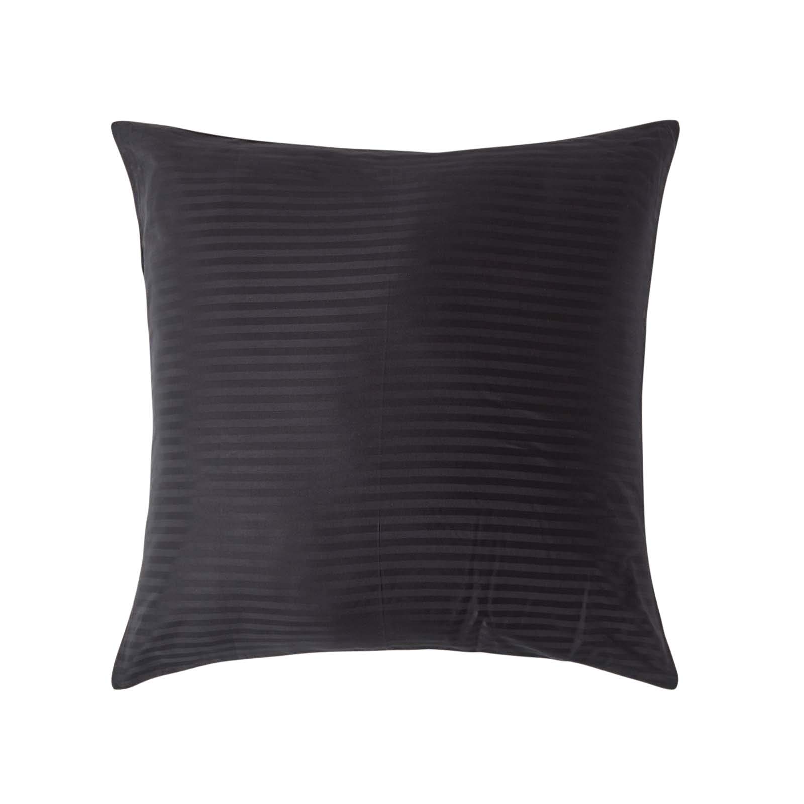 Homescapes Black European Egyptian Cotton Pillowcase 330 Tc, 80 X 80 Cm