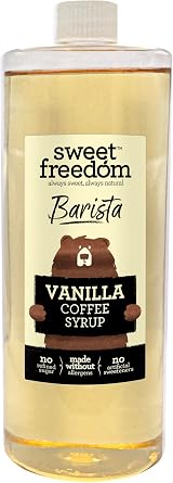 Sweet Freedom Vanilla Coffee Syrup - 1 litre | Great Taste | Natural Sweetness Derived from Fruit | Ideal for Baristas & Coffee Lovers | No Preservatives or Allergens | Vegan