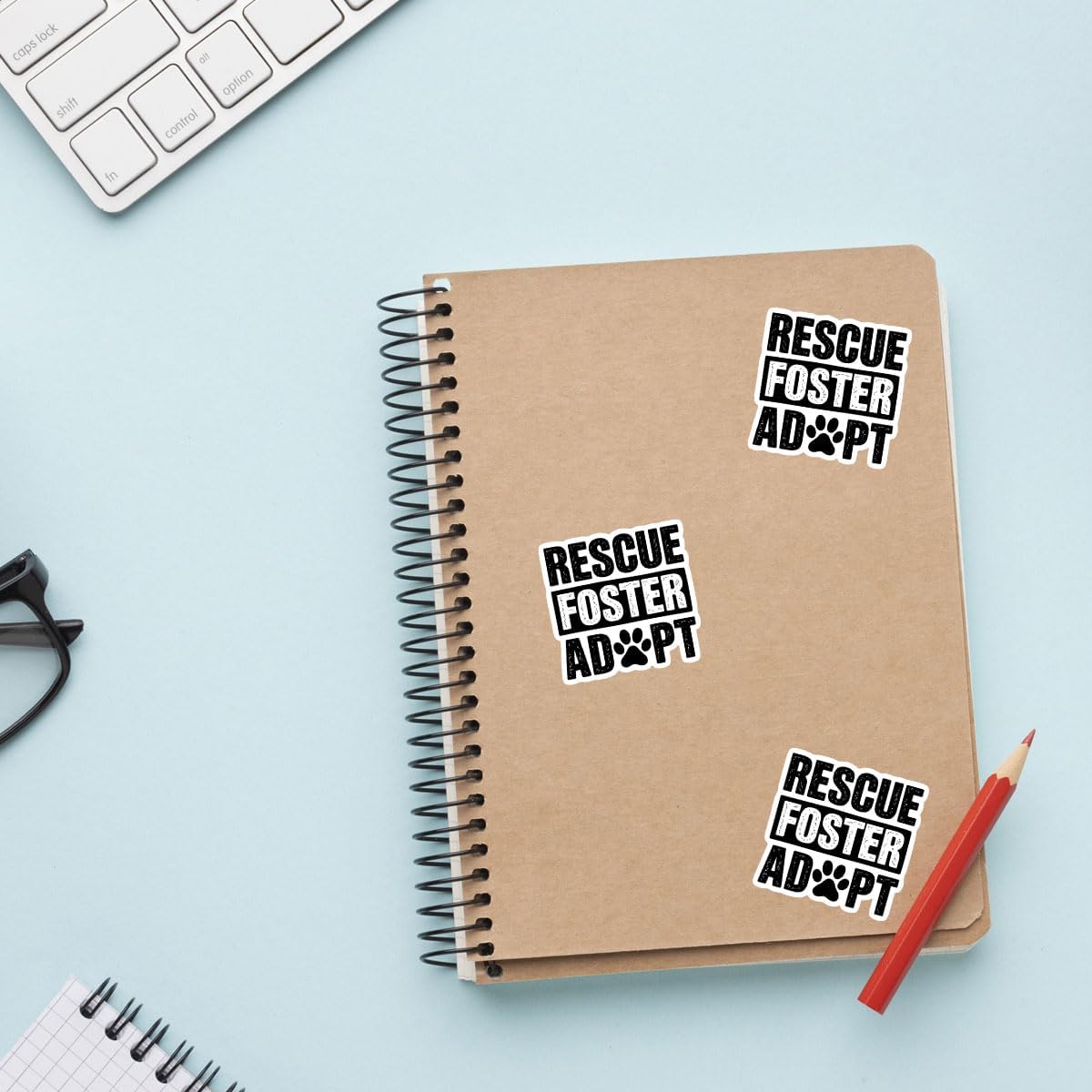 3 Pcs Rescue Foster Adopt Bold Font Dog Stickers, Animal Welfare Vinyl Decals for Laptop, Notebook, Journal, Car Bumper, Tablet, Gift for Rescue Volunteers, Shelter Supporters 3 Inches - Image 8