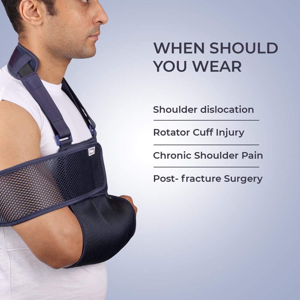 Prime Shoulder Immobilizer Support Brace | Arm Sling for Shoulder Pain, Dislocation, Fracture, Post-Surgery Recovery | Adjustable, Breathable Orthopedic Shoulder Immobilizer for Men & Women - Image 3 thumbnail