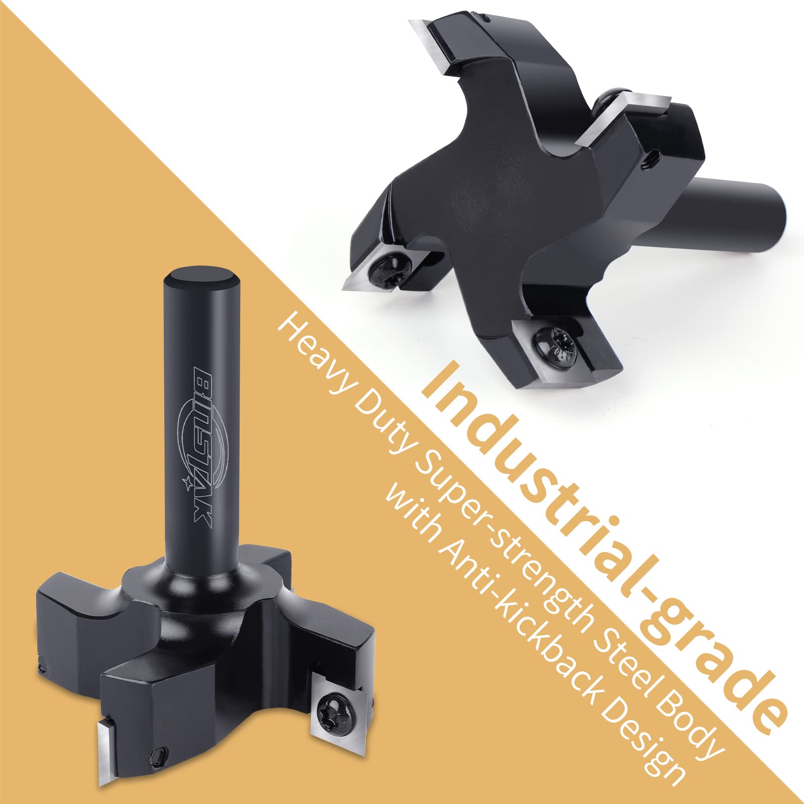 Punte per fresatura per superficie Spoilboard CNC, gambo da 1/4 di pollice 6 mm Diametro di taglio da 1 pollice, punta per appiattire lastre Punta per piallatura Legno  1420