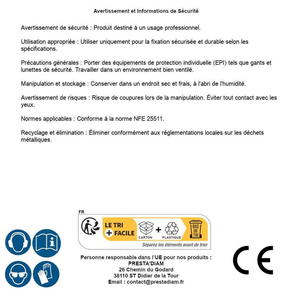 500 arandelas de contacto estrechas M10 mm – NFE 25511 – Zinc CR3 – D-Work