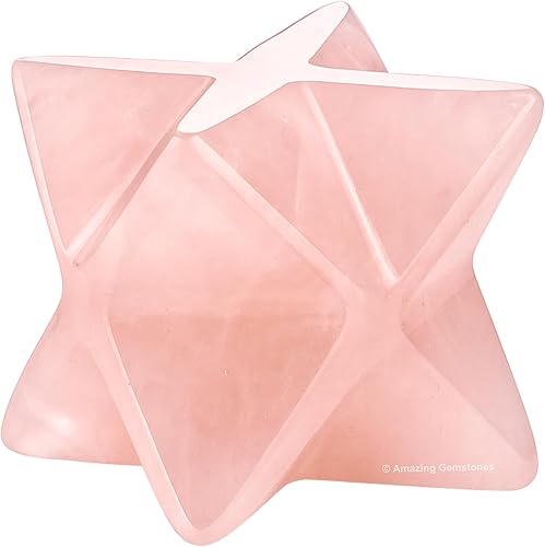Miniatura 2 de Amazing Gemstone Cuarzo Rosa Merkaba Cristal - 1.5 Pulgadas Estrella Metafísica Merkaba para Meditación - Cristal Tetráedro Energético y Piedras