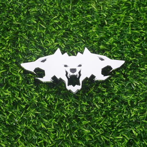 Image of 1x Wolf Emblems 3D Tailgate Side Badges Logo Fit for Tsla Cybertruck Car Truck Motorcycles (Silver)