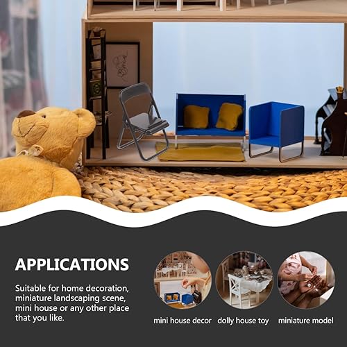 Miniatura 9 de 20 piezas de mini sillas para teléfono, modelo de muebles en miniatura para decoración de casa de muñecas, práctico soporte de mesa para teléfonos