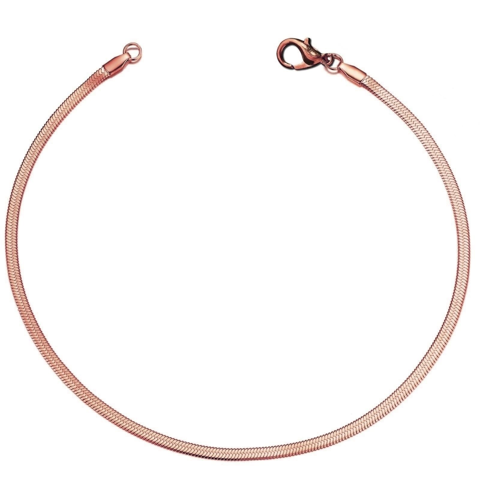 VAMA FASHIONS Classic Simple Rose Gold Stainless Steel Flat Snake Western Charm Stylish Herringbone Neck Necklace Chains for Men Boys (4mm Chain, 16 Inches - Choker - Patta Chain Choker) (B0DG8WRG31) Amazon Price History, Amazon Price Tracker