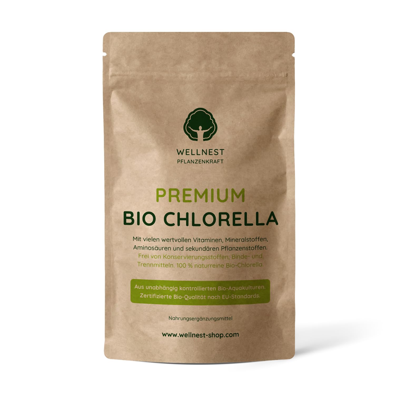 Bio Chlorella 200 g | Detox Superfood vegan | Algen reich an Mineralstoffen, Vitaminen und Spurenelementen | 1.000 Presslinge á 200 mg | Rückstandsgeprüft in deutschem Labor