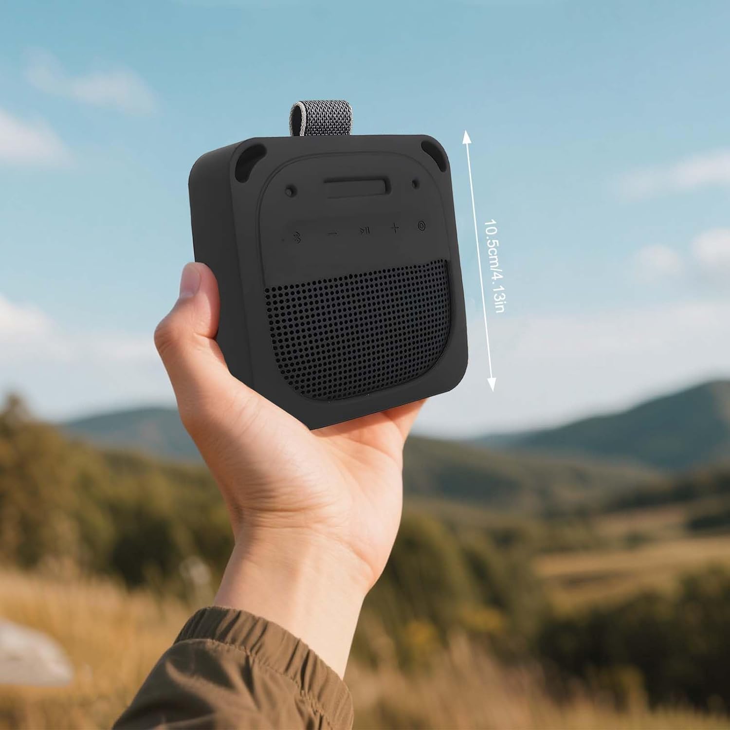 Silicone Case Sleeve for Bose SoundLink Micro 2 - Full Protective, Shockproof, Portable Speaker Cover with Lanyard and Carabiner for Outdoor Activities (Blue) - Image 6