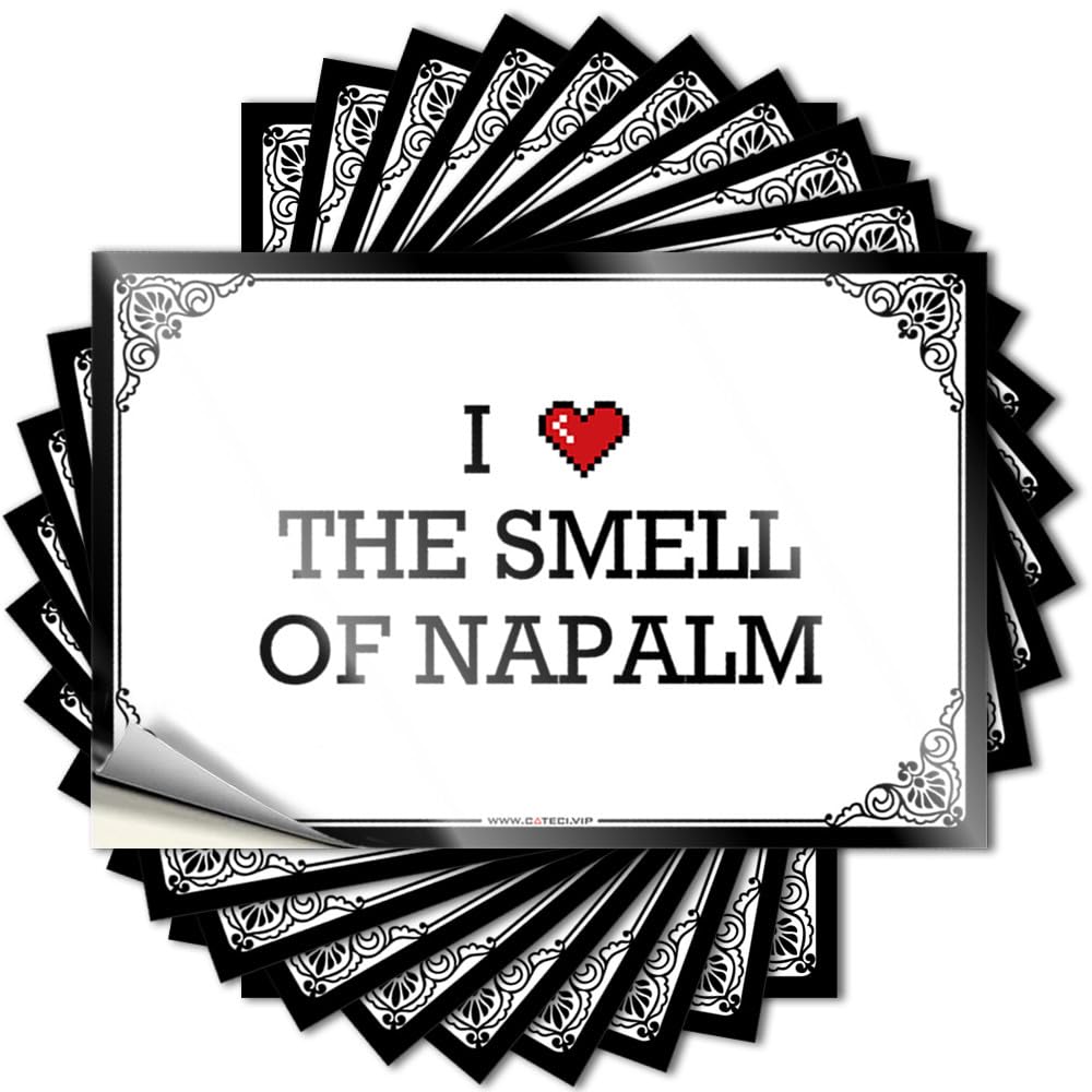 Decal Bar Room Decor Spring Summer Bottle I Love The Smell of Napalm - Scratch Resistant Stickers(8X12CM)