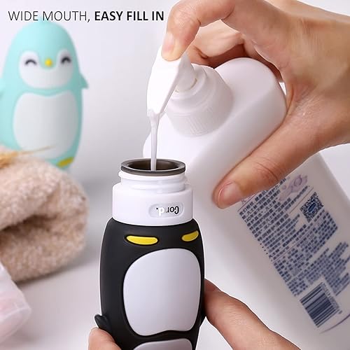 Miniatura 3 de Juego de botellas de viaje para líquidos, aprobado por la TSA a prueba de fugas, recipientes de viaje de silicona para champú, acondicionador,