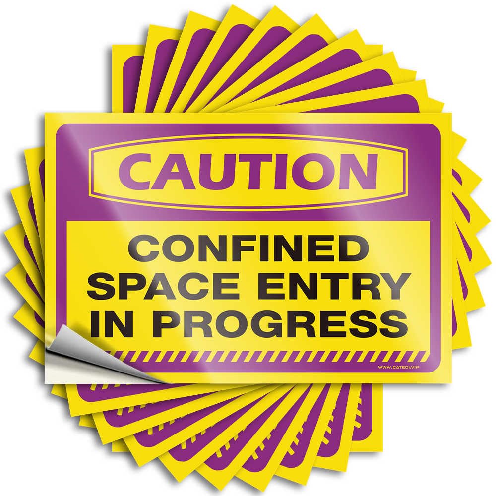 Saying Christmas Easy Apply | Caution Confined Space Entry in Progress Accent Bottle Peel and Stick(12X18CM)