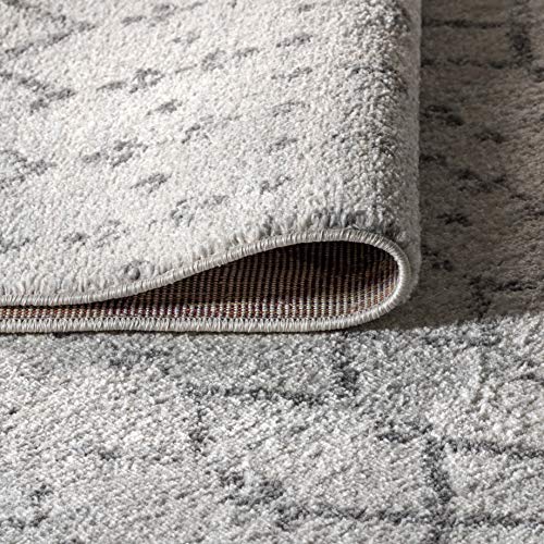 Image of JONATHAN Y Boho Vintage Diamond Cream /Gray Indoor Area Rug 8X10 ft, Moroccan Hype for Living Room, Bedroom, Kitchen, Office, Easy-Cleaning, High Traffic, Pet-Friendly, Non-Shedding (MOH101B-8)