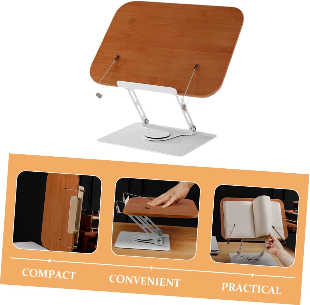 Cookbook Stand with Rotatable Design Durable Material for Tablets and Textbooks for Kitchen and Home Use