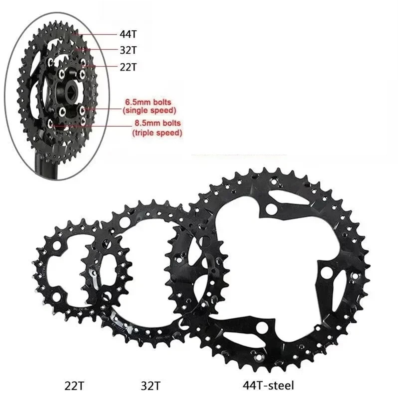 Juego De Bielas MTB 3×9/3×10S - Orificio Cuadrado De 170 Mm, 104/64BCD, Triple Velocidad