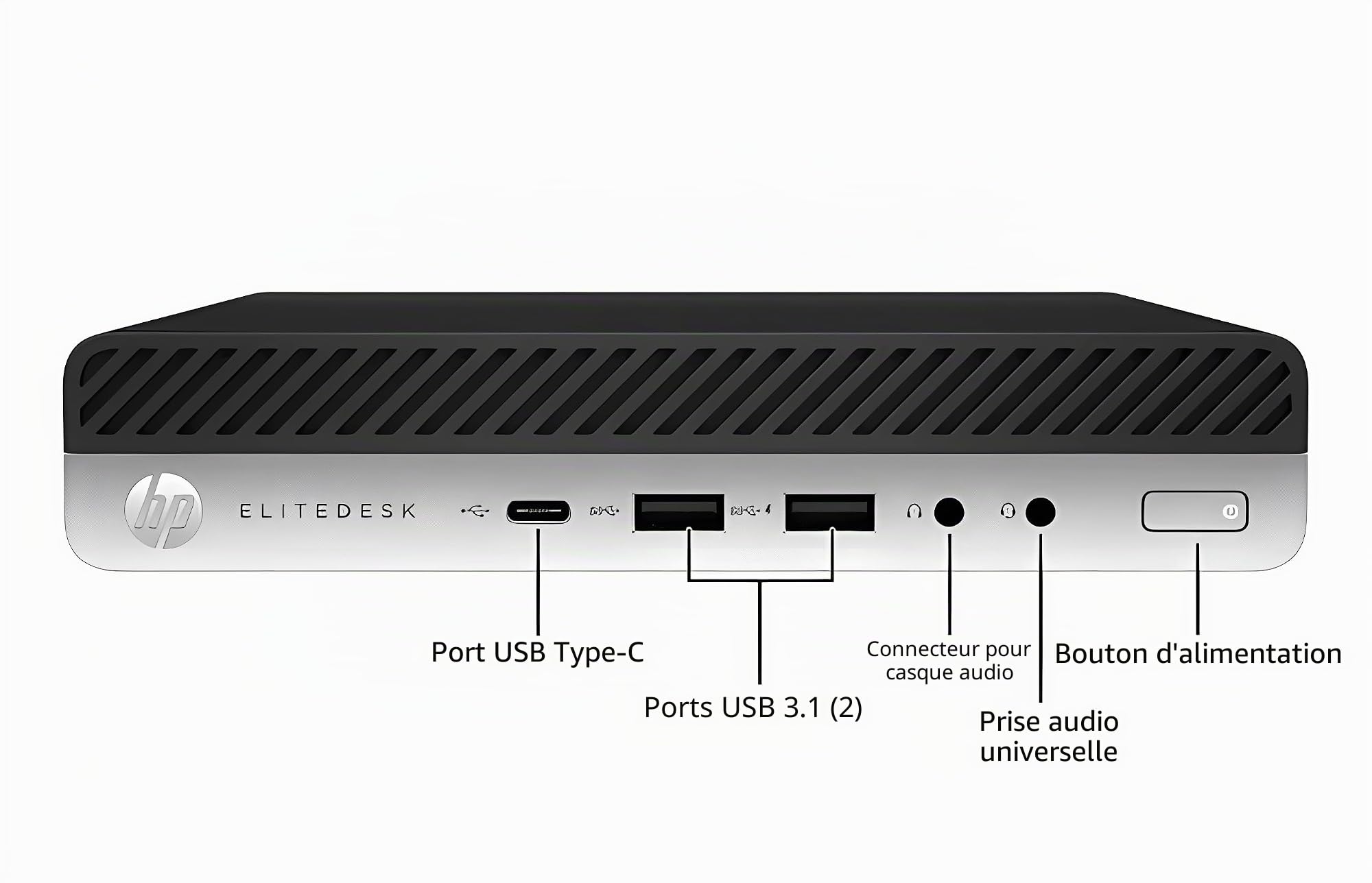 HP EliteDesk 800 G3 Mini Ordinateur de Bureau PC, Intel Core i5-6500, 8 Go de RAM, SSD de 256 Go, Clavier QWERTY américain, Wi-FI, Bluetooth, Windows 11 Pro (reconditionné)