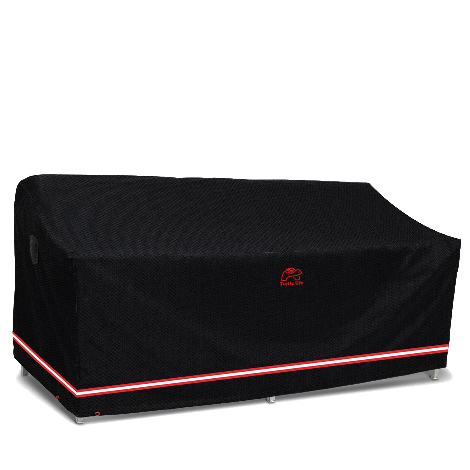 Turtle-Life Funda para Sofá de Jardin Impermeable Funda para Sofa Exterior Funda para Sofá de Jardin 3-4 Plazas sin Desvanecerse en Dos Años, Negro, 236x102x89cm