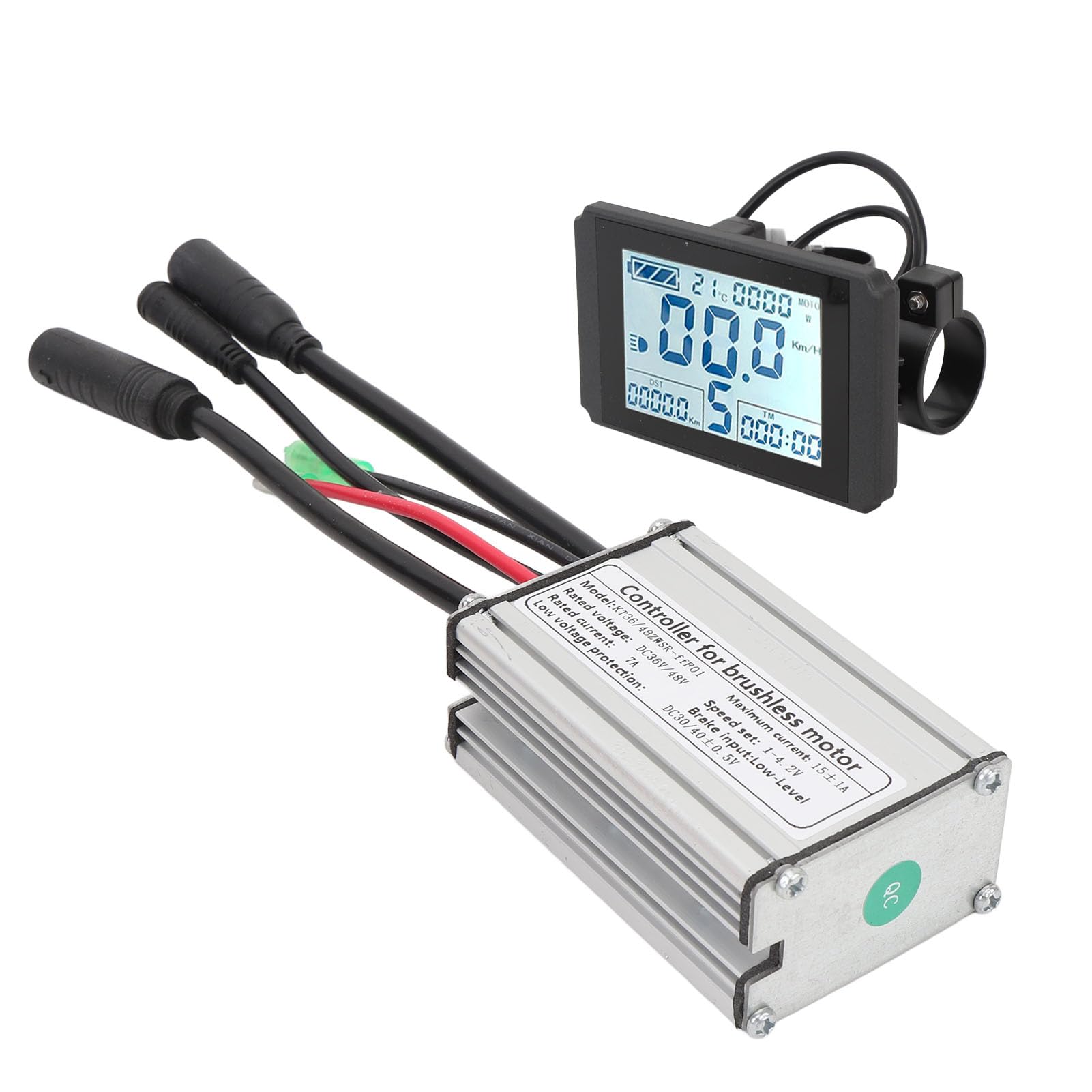 Kit de controlador para patinete eléctrico, controlador de motor resistente al agua de 15 A con medidor de pantalla LCD10H y acelerador de pulgar 130X para conversión a motor sin e