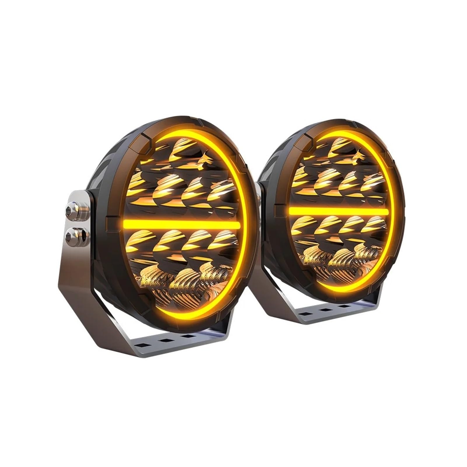 Faros principales Luces LED Todoterreno 6,5 Pulgadas, Blancas Y Ámbar, DRL, Focos, Auxiliares, Cubos Luz Para 4x4 Juego De Faros Delanteros(2PC 6.5inch Light)