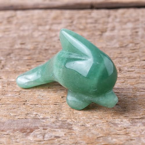 Miniatura 2 de YGLINE Estatua de delfín de cristal verde de 2 pulgadas, coleccionables, regalos de delfín para mujeres, escultura de animales marinos, adornos