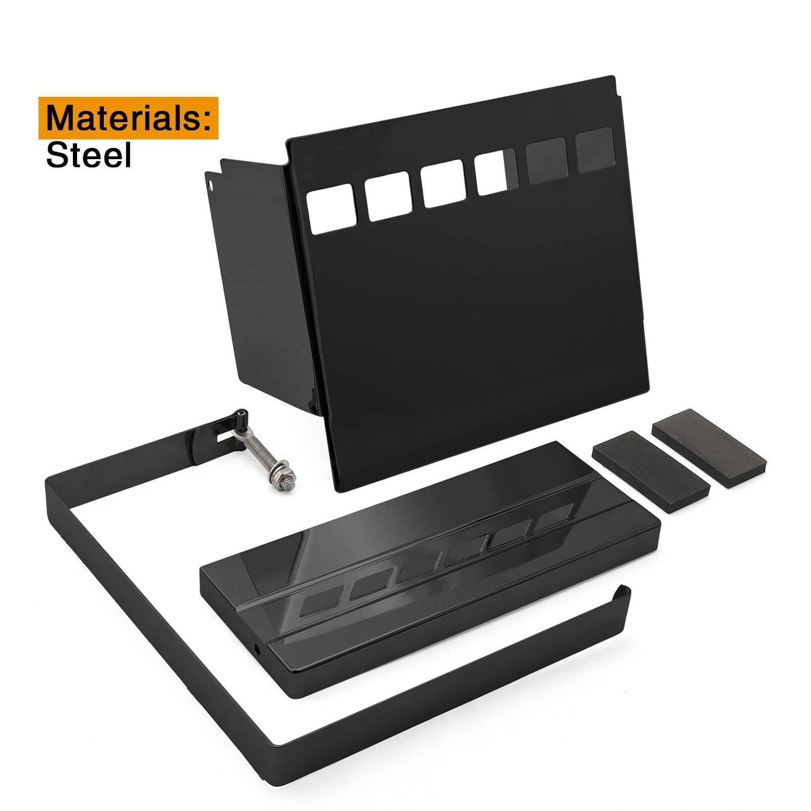 Moto Copertura Laterale della Batteria Kit copri batteria con scanalatura quadrata per moto, adatto per Harley Sportster XLH 1200 883 1991-1997, sostituisce l'OEM 66347-91 Carenatura Copertura Lateral