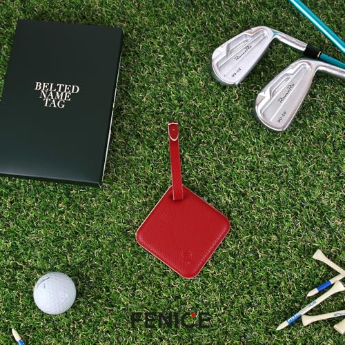 FENICE Vegan PU Leather Classic Name Tag with Belt Buckle Strap Closure for Suitcase Luggage Tavel Bag (Ivory) 5