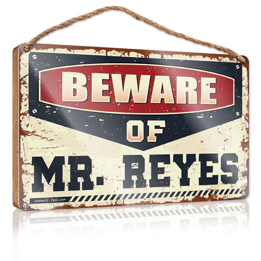 Dtha One Color Signs And Plaques Beware Of Mr. Reyes Wooden Sign Home Decor Farmhouse Fall Door Decor(15X28cm)