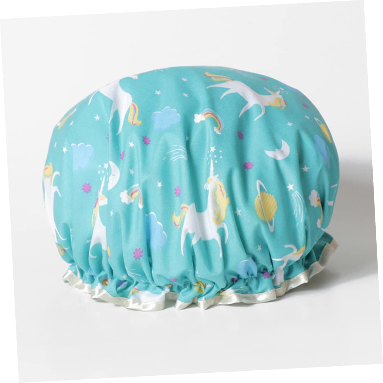 FOMIYES 12stücke Doppellagige Duschhauben Für Damen Wasserdichte Und Elastische Badekappen Im Cartoon-design Flamingo Flamingo Blau Pegasus Wiederverwendbare Haarpflege Für Spa Und