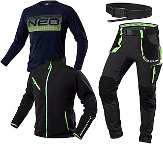 Herren Fleece Arbeitsjacke mit Cordura Blau/Schwarz Gr. S-3XL - Premium Fleecejacke für Männer mit Reflektierenden Elementen - Warme und Leichte Strickfleecejacke - Neoneinsätze