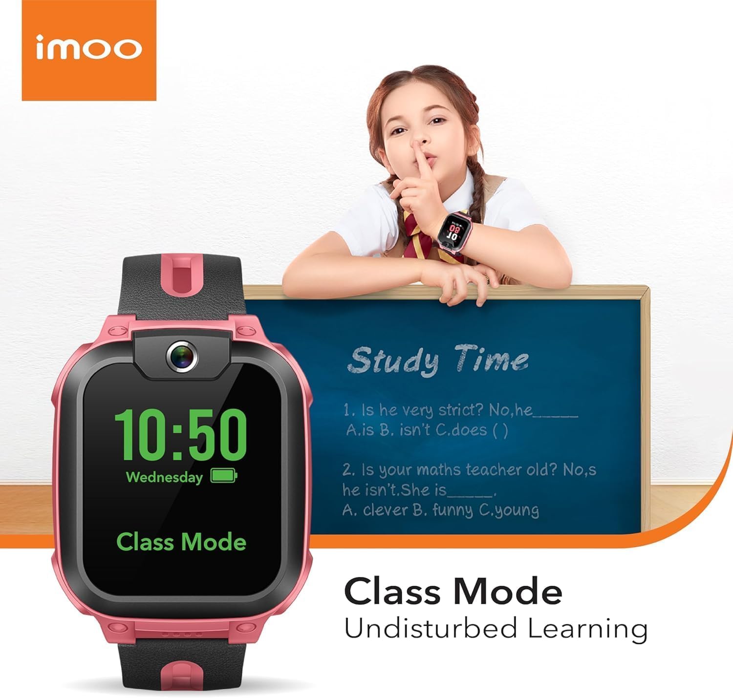 imoo Z3 Watch Phone, 4G-Smartwatch Kinder mit HD-Videoanrufen, Smartwatch für Kinder mit GPS-Echtzeitortung, IPX8-Wasserbeständigkeit (Rojo)