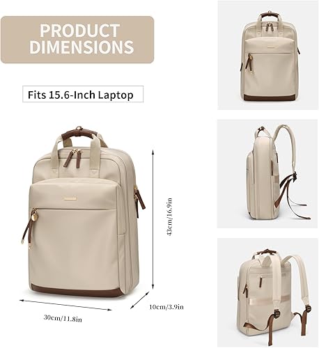 Miniatura 5 de Mochila para laptop para mujer, diseño inteligente, bolsa de trabajo universitaria, mochilas de negocios para viajes y negocios, se adapta a