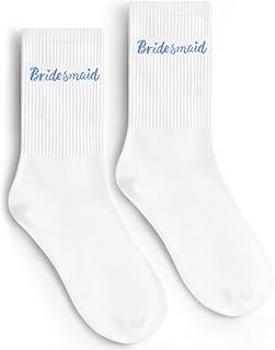 Etercycle Bridesmaid Socks, Something Blue Bride Tribe Gifts, Soft Cotton Team Bride Women Sock Bachelorette Party Decorations Bridesmaid Gift For Wedding Ceremony Engagement Bride to Be Accessories