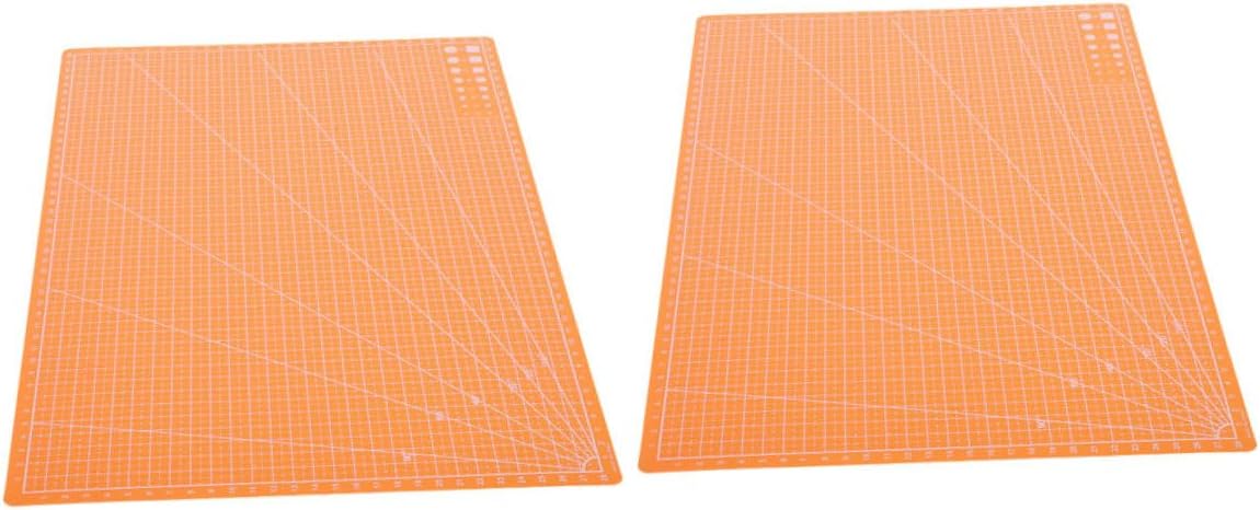 Housoutil 2pcs Double-sided Cutting Mat for Sewing Quilting Craft Cutting Mat Precision Protective Surface Portable Easy to Clean for Hobby Projects