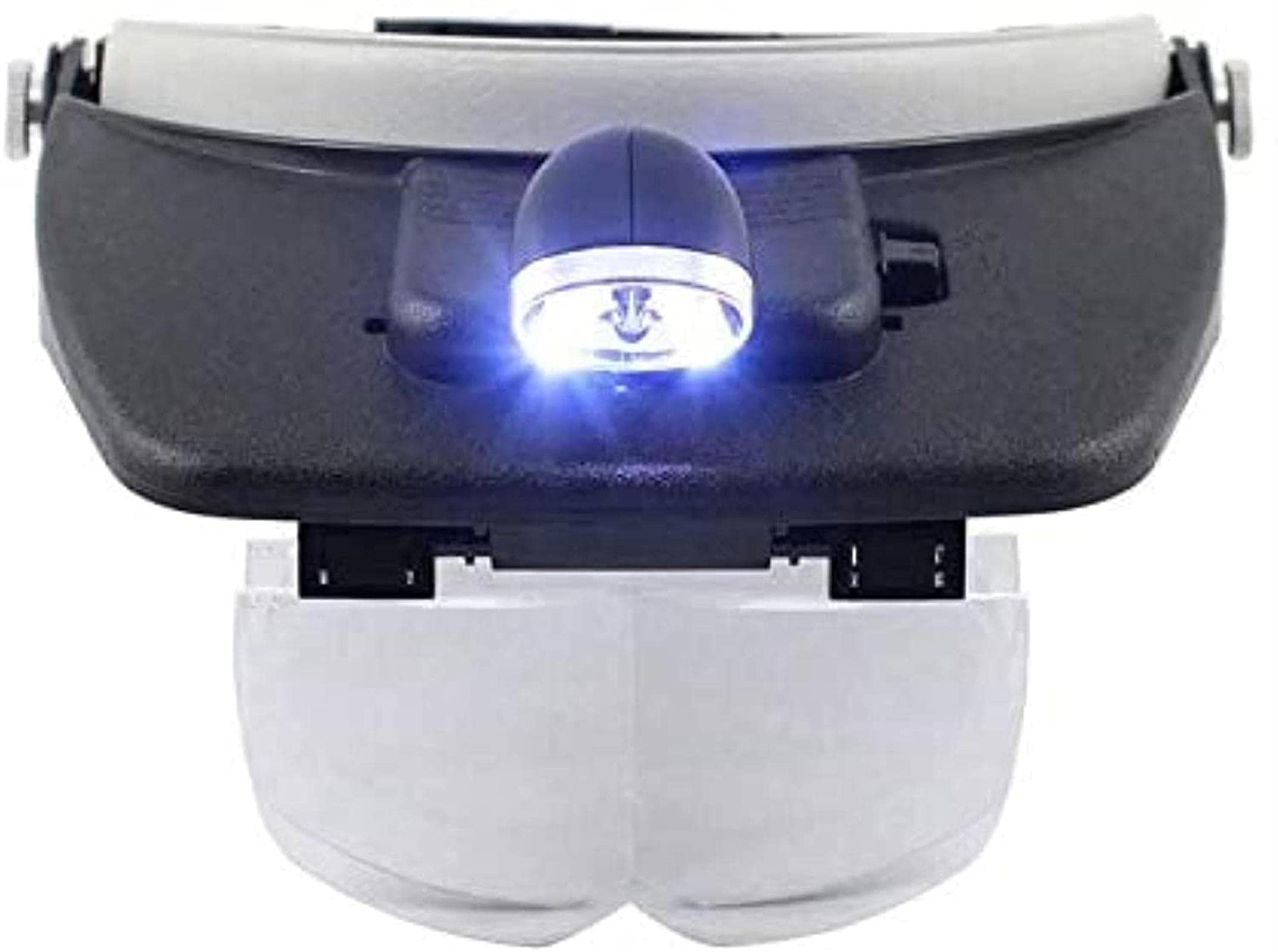 JOZZY Lupa,Lámpara de Diadema con reparación de LED Joyería de Lectura Casco Lupas 1.2X 1.8X 2.5X 3.5X