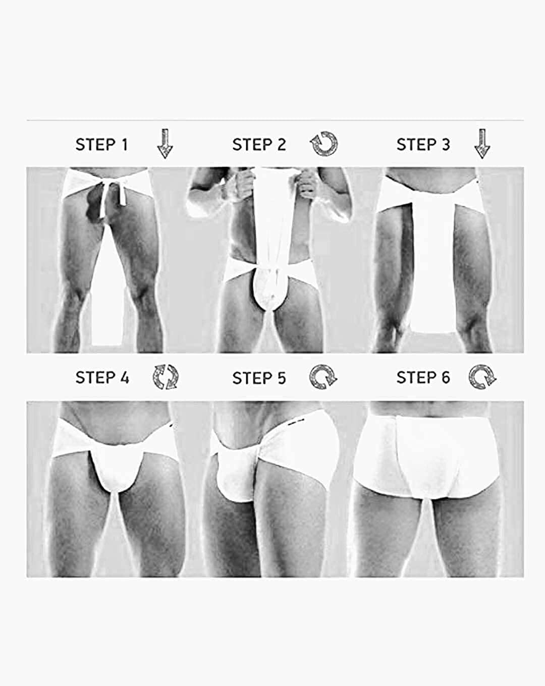 2 pc Indian Traditional Underwear Langot Lankot Loincloth Supporter Cotton White Color, White, 2