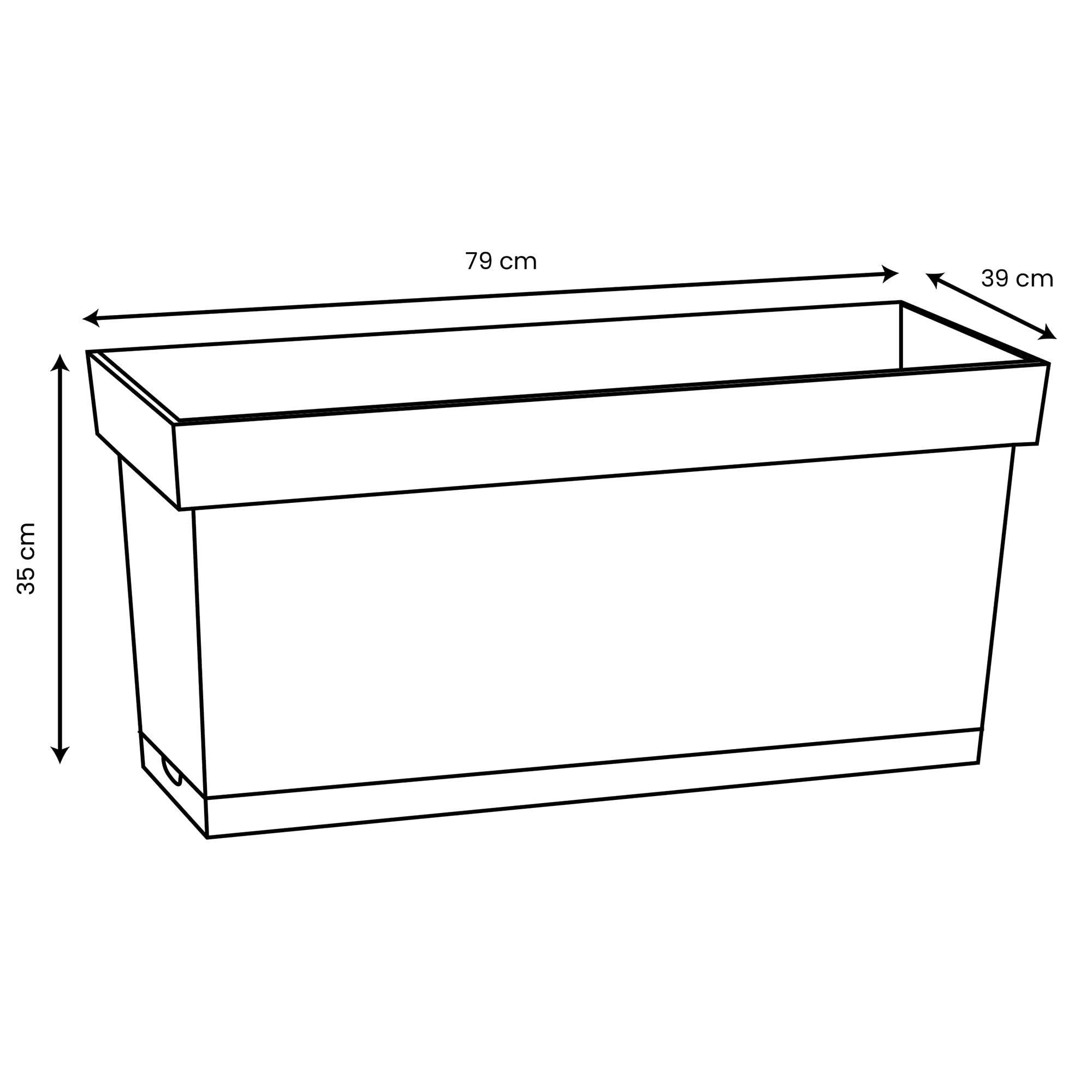 EDA - Muret Toscane 80 cm - Jardinière à roulettes - Volume 74 L - avec Réserve d'eau et Grille Filtrante + Goulotte d'Arrosage - 79 x 35 x H. 39 cm - Vert Laurier