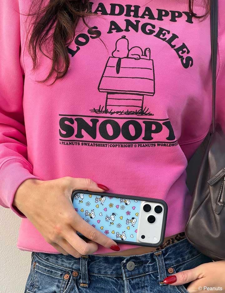 Wildflower Cases - Compatible with Samsung Galaxy S25 Edge | Protective Bumper, 6.5ft Drop Test Certified, Women Owned Small Business | Snoopy Blue Flower Trendy | Mad Happy x Peanuts