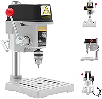 Mahugde 340W Mini Benchtop Drill Press - 110V Portable Electric Tool for Wood Metal DIY Crafts Jewelry, 3-Speed 16K RPM Adjustable