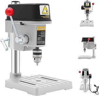 Mahugde 340W Mini Benchtop Drill Press - 110V Portable Electric Tool for Wood Metal DIY Crafts Jewelry, 3-Speed 16K RPM Adjustable