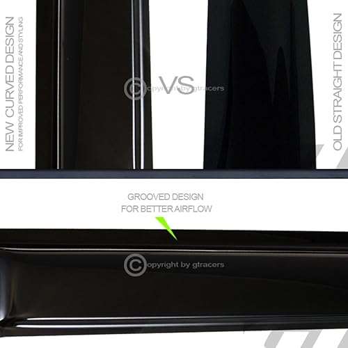 Miniatura 3 de R&L Racing Protector de sol y lluvia para ventana, color humo, 2P, compatible con 07+ SilveradoSierra Regular Cab