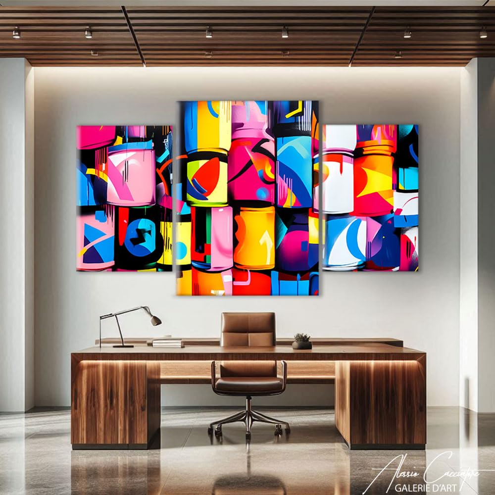 Decorazione da parete per camera da letto adolescente – Quadro Graffiti Street Art – Poster Pop Art Graffiti – Stampa su tela grande formato – Grande quadro salotto – Idea decorativa camera da letto