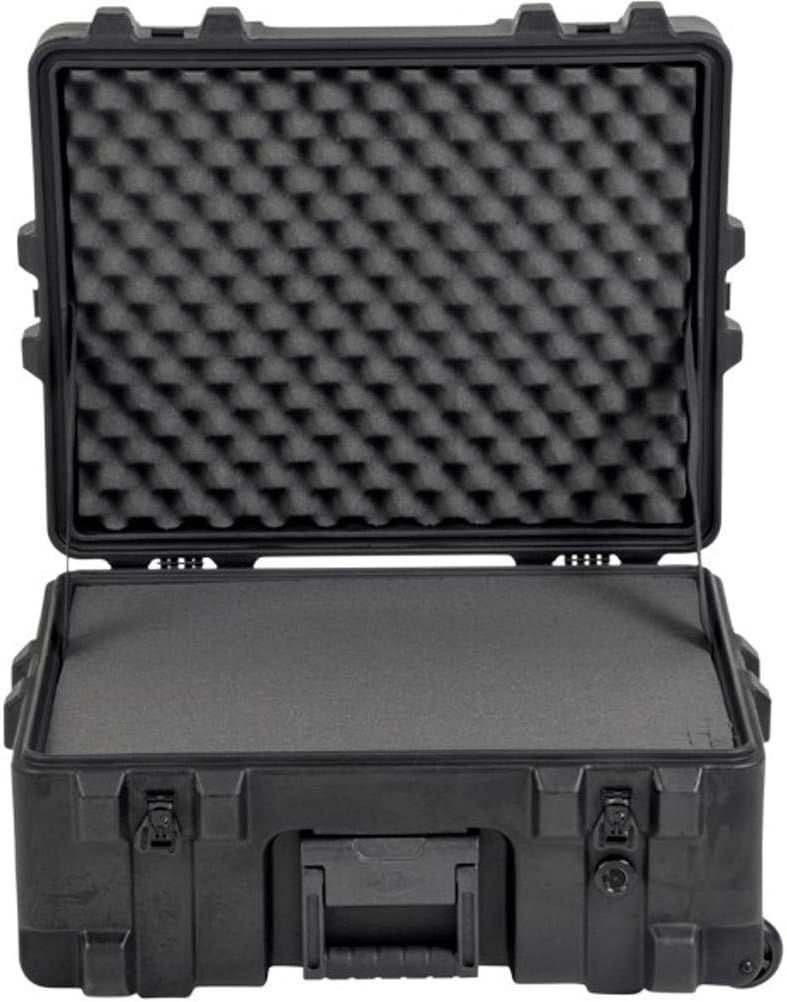 SKB Cases 3R2217-10B-CW R-Series 2217-10 Waterproof Case with Cubed Foam, Built-in Two Stage Pull Handle and Wheels, Superior Roto Molded Strength and Ergonomic Design, Exceeds ATA