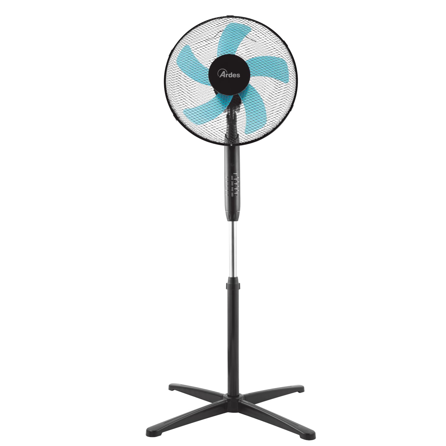 Ventilatore a piantana 5 pale 3 velocità 40W Ø 40 cm nero