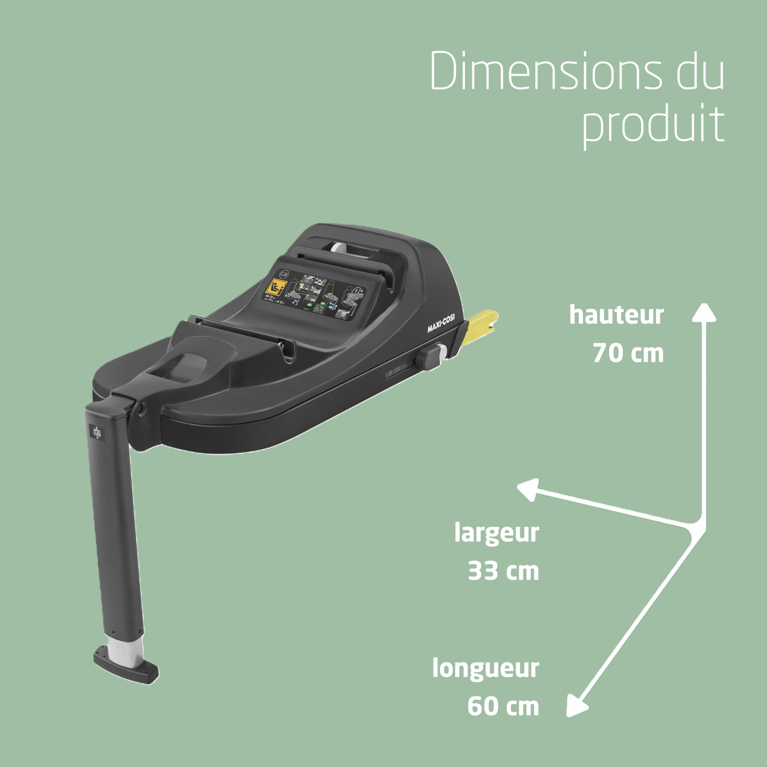 Maxi-Cosi Base siège-auto pour cosi CabrioFix i-Size, base siège auto ISOFIX, 40-75 cm, 0-12 kg, Noir